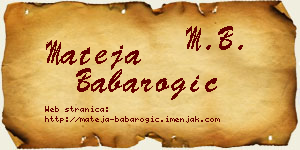 Mateja Babarogić vizit kartica